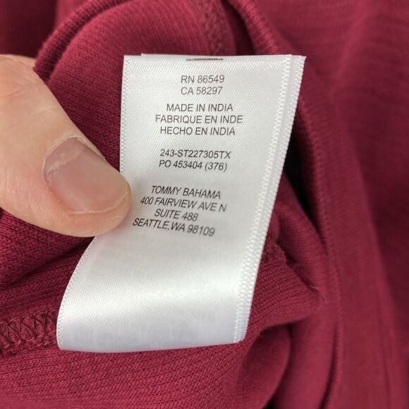 Tommy Bahama sweater Mens m red long sleeve 1/4 zip NWT MSRP $118 - Picture 6 of 10